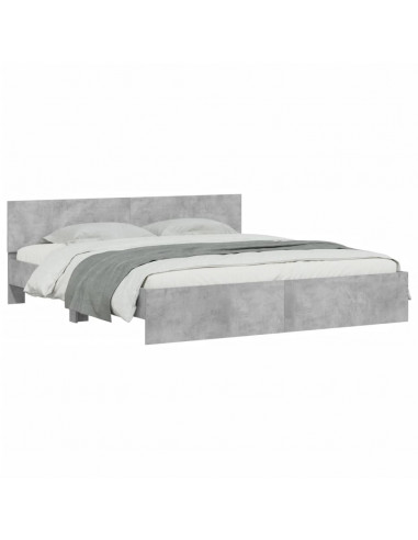 Giroletto con Testiera Grigio Cemento 160x200 cm