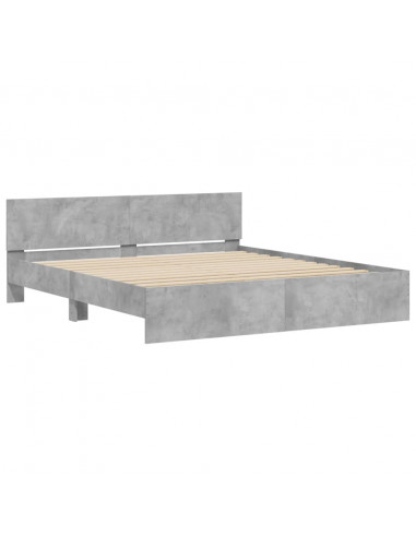 Giroletto con Testiera Grigio Cemento 160x200 cm