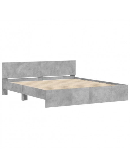 Giroletto con Testiera Grigio Cemento 160x200 cm