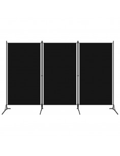 Paravento a 3 Pannelli Nero 260x180 cm 2