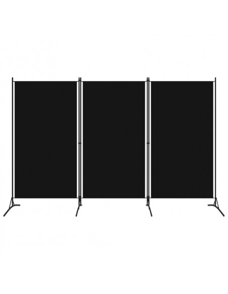 Paravento a 3 Pannelli Nero 260x180 cm