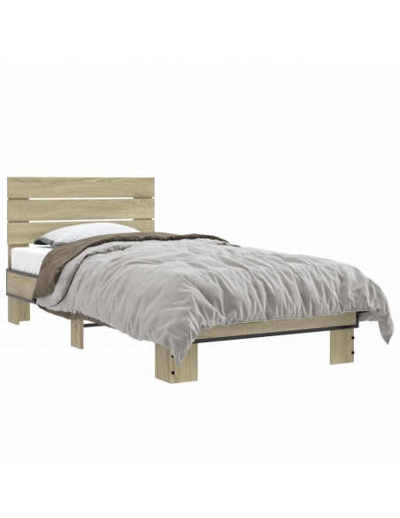 Giroletto Rovere Sonoma 75x190cm in Legno Multistrato e Metallo