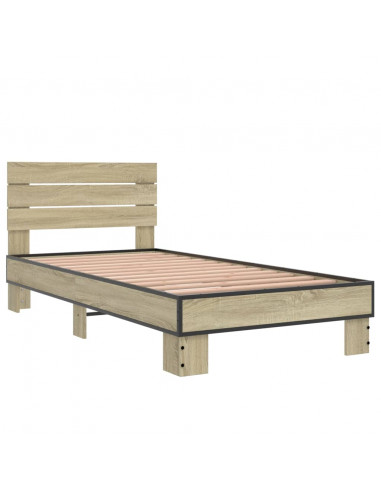 Giroletto Rovere Sonoma 75x190cm in Legno Multistrato e Metallo