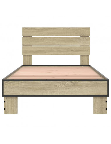 Giroletto Rovere Sonoma 75x190cm in Legno Multistrato e Metallo