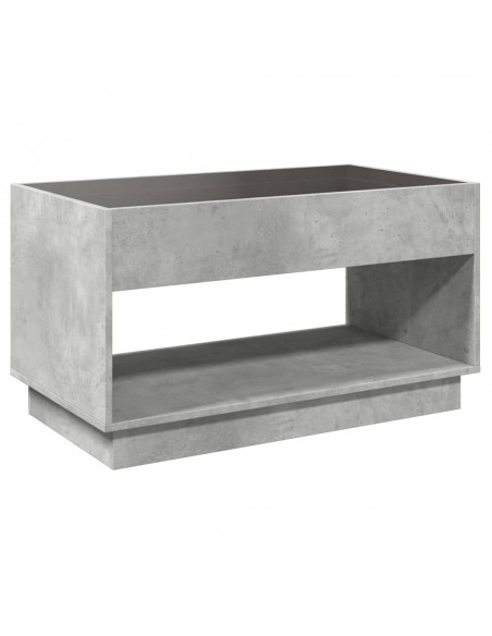 Tavolino da Salotto con LED Infinity Grigio Cemento 90x50x50 cm