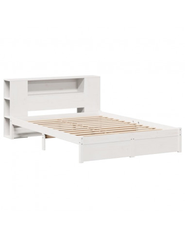 Letto Libreria senza Materasso Bianco 140x200 cm Legno di Pino
