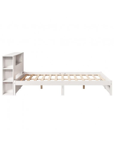 Letto Libreria senza Materasso Bianco 140x200 cm Legno di Pino