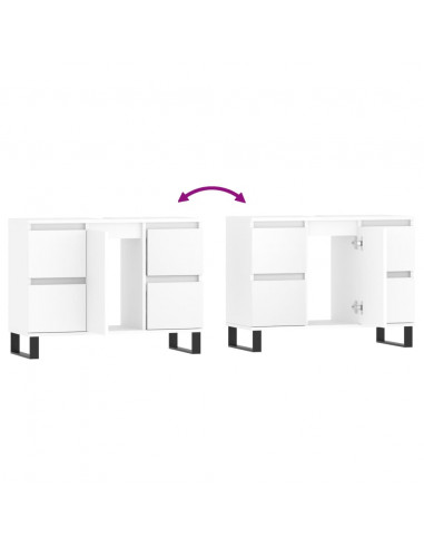 Mobile da Bagno Bianco 80x33x60 cm in Legno Multistrato