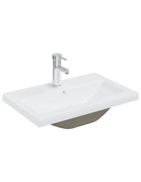 Set Mobili da Bagno Nero in Legno Multistrato