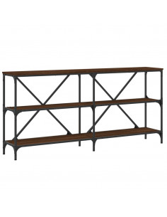 Tavolo Consolle Rovere Marrone 160x30x75 cm Multistrato e Ferro 2
