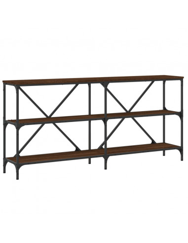 Tavolo Consolle Rovere Marrone 160x30x75 cm Multistrato e Ferro