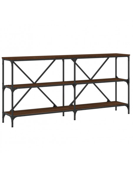 Tavolo Consolle Rovere Marrone 160x30x75 cm Multistrato e Ferro