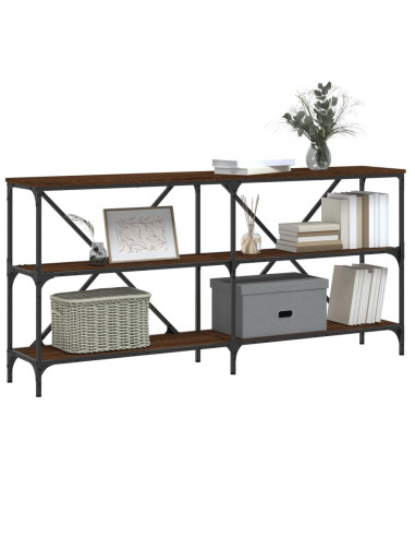 Tavolo Consolle Rovere Marrone 160x30x75 cm Multistrato e Ferro