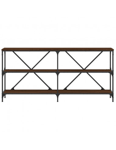 Tavolo Consolle Rovere Marrone 160x30x75 cm Multistrato e Ferro
