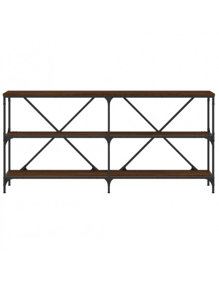 Tavolo Consolle Rovere Marrone 160x30x75 cm Multistrato e Ferro