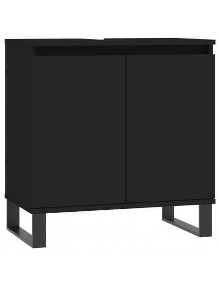 Mobile da Bagno Nero 58x33x60 cm in Legno Multistrato