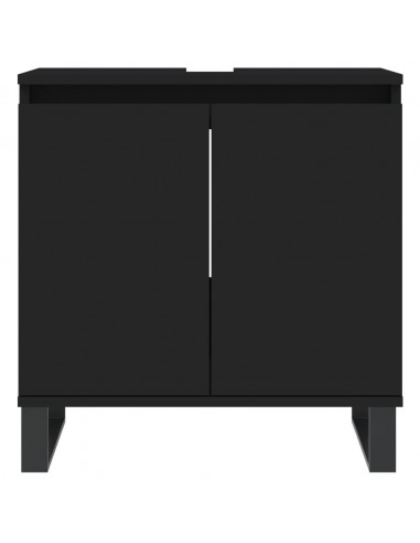 Mobile da Bagno Nero 58x33x60 cm in Legno Multistrato