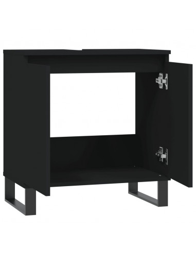Mobile da Bagno Nero 58x33x60 cm in Legno Multistrato