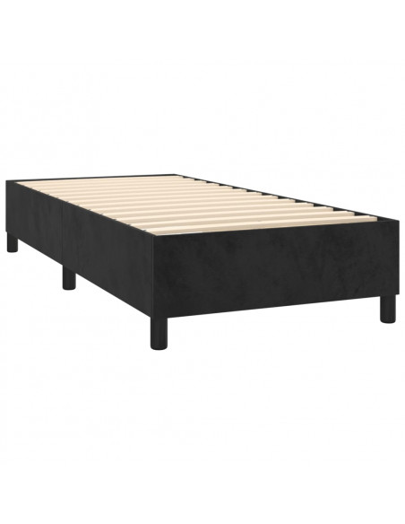 Giroletto a Molle con Materasso Nero 100x200 cm in Velluto
