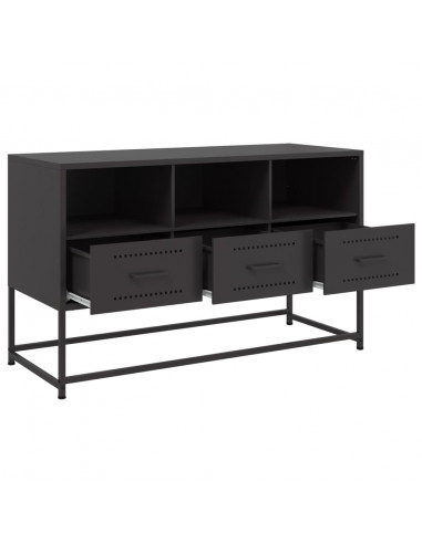 Mobile TV Nero 100,5x39x60,5 cm in Acciaio