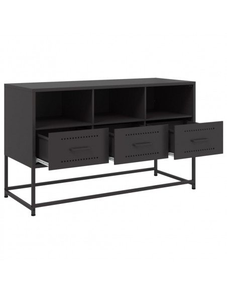 Mobile TV Nero 100,5x39x60,5 cm in Acciaio