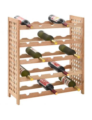 Portavini da 25 Bottiglie in Massello di Noce 63x25x73 cm