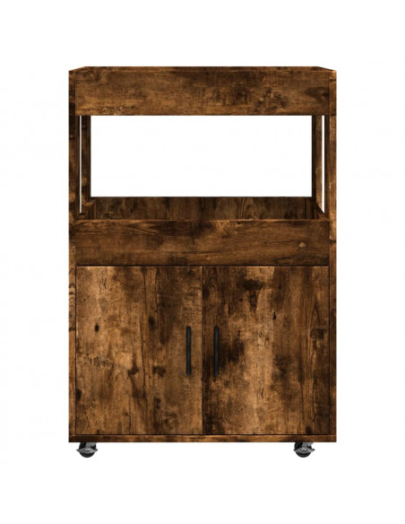 Carrello Bar Rovere Fumo 60x39,5x89 cm in Legno Multistrato