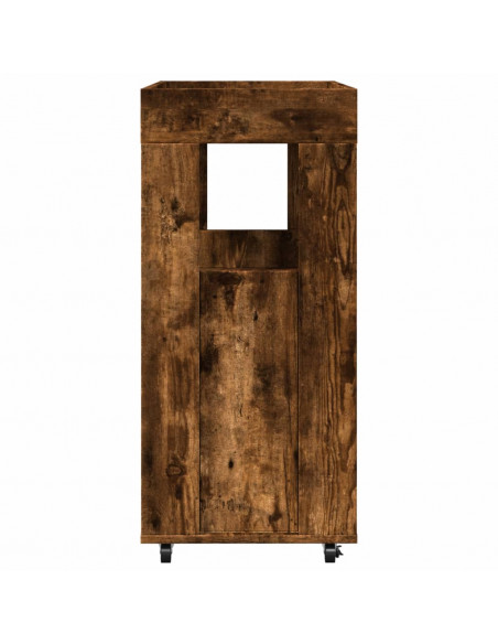 Carrello Bar Rovere Fumo 60x39,5x89 cm in Legno Multistrato