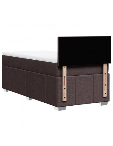 Giroletto a Molle con Materasso Marrone Scuro 80x200 cm Tessuto