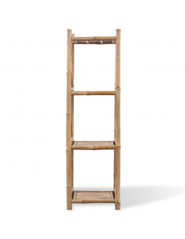 Scaffale a 4 Piani in Legno di Bambù