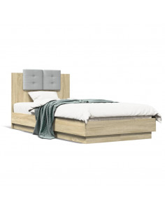 Giroletto con Testiera Rovere Sonoma 90x190cm Legno Multistrato 2