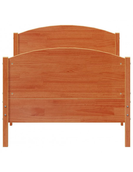 Giroletto con Testiera Marrone Cera 90x200 cm Massello Pino