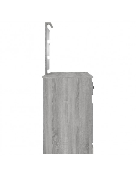 Toeletta con LED Grigio Sonoma 130x50x132,5 cm