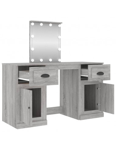 Toeletta con LED Grigio Sonoma 130x50x132,5 cm