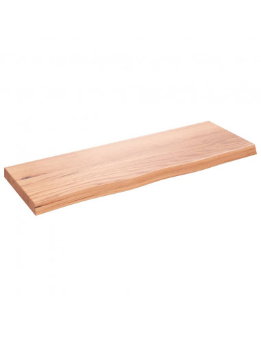 Piano Bagno Marrone 80x30x(2-4) cm Legno Massello Trattato