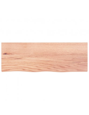 Piano Bagno Marrone 80x30x(2-4) cm Legno Massello Trattato