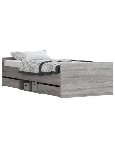 Giroletto con Testiera e Pediera Grigio Sonoma 90x190 cm