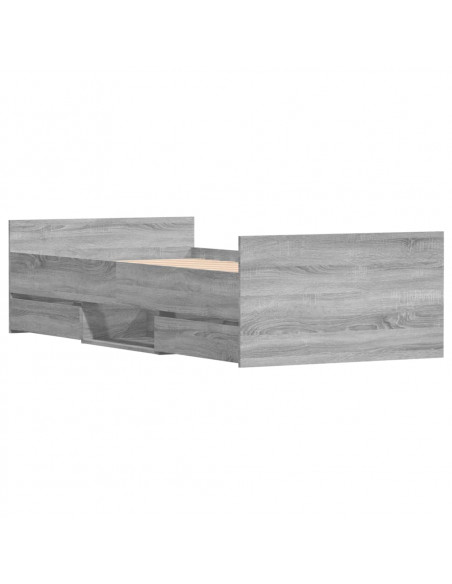 Giroletto con Testiera e Pediera Grigio Sonoma 90x190 cm