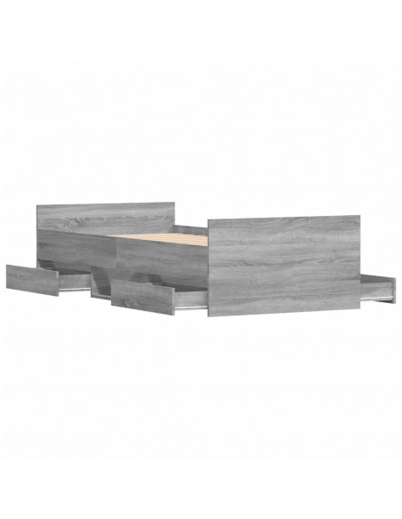 Giroletto con Testiera e Pediera Grigio Sonoma 90x190 cm