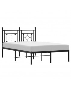 Giroletto con Testiera in Metallo Nero 120x190 cm 2