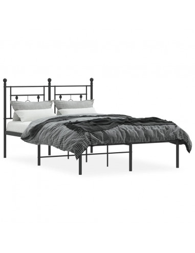 Giroletto con Testiera in Metallo Nero 120x190 cm