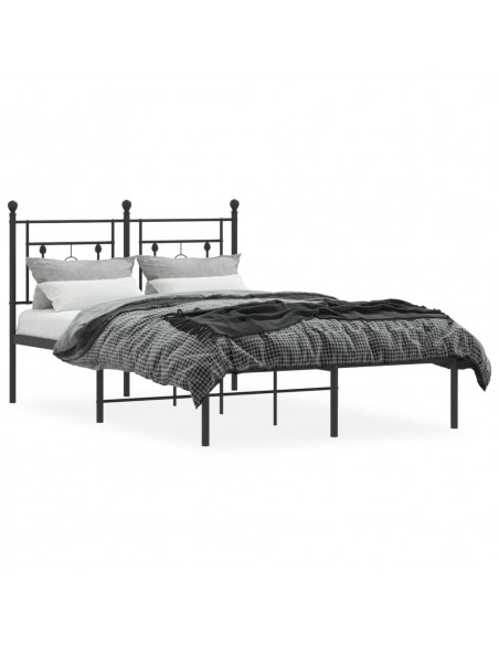Giroletto con Testiera in Metallo Nero 120x190 cm