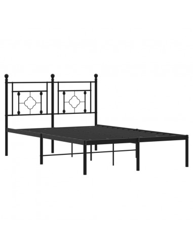 Giroletto con Testiera in Metallo Nero 120x190 cm