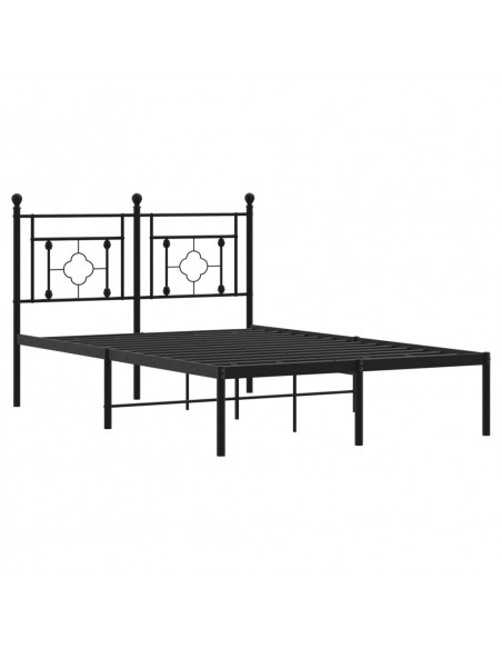 Giroletto con Testiera in Metallo Nero 120x190 cm
