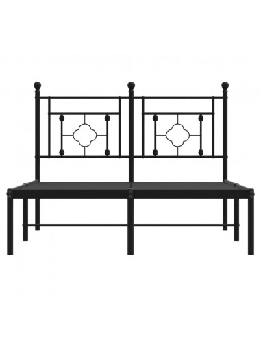 Giroletto con Testiera in Metallo Nero 120x190 cm