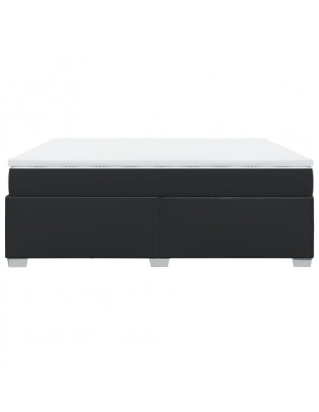 Giroletto a Molle con Materasso Nero 200x200 cm in Similpelle