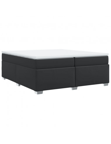 Giroletto a Molle con Materasso Nero 200x200 cm in Similpelle