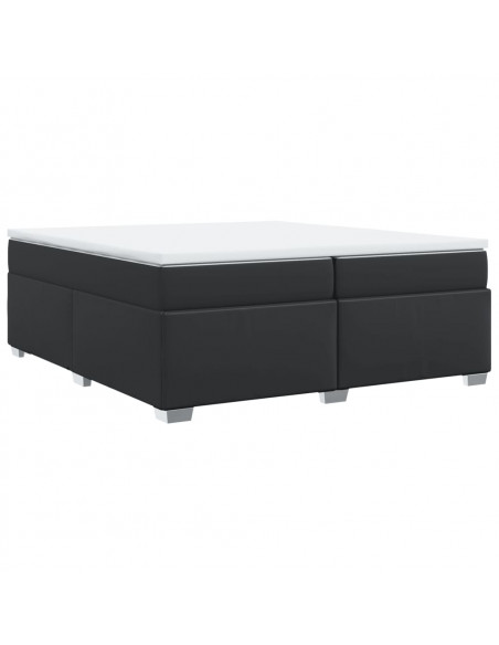 Giroletto a Molle con Materasso Nero 200x200 cm in Similpelle