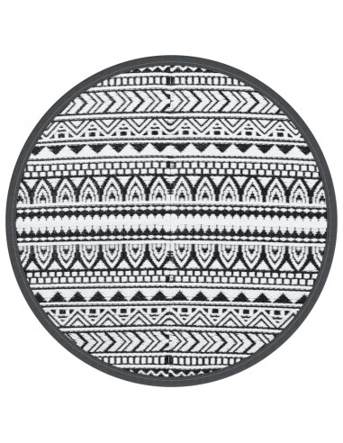 Tappeto da Esterni Nero Ø120 cm in PP