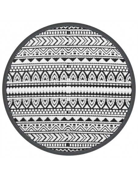 Tappeto da Esterni Nero Ø120 cm in PP